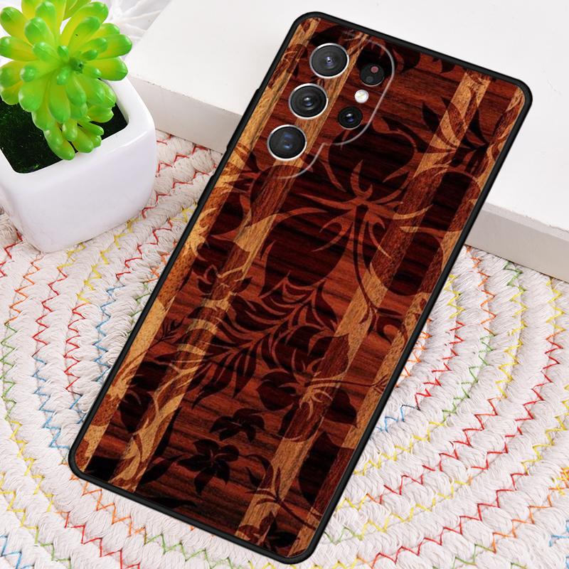 Hawaiian Faux Wood Surfboard Silicone Phone Case For Samsung Galaxy Note 10 Pro S26 S25 S24 S23 S22 S21 Plus S25Ultra Capa Cover