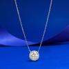 Classic 7Mm Round Diamond Circle Necklace Elegant Pendant