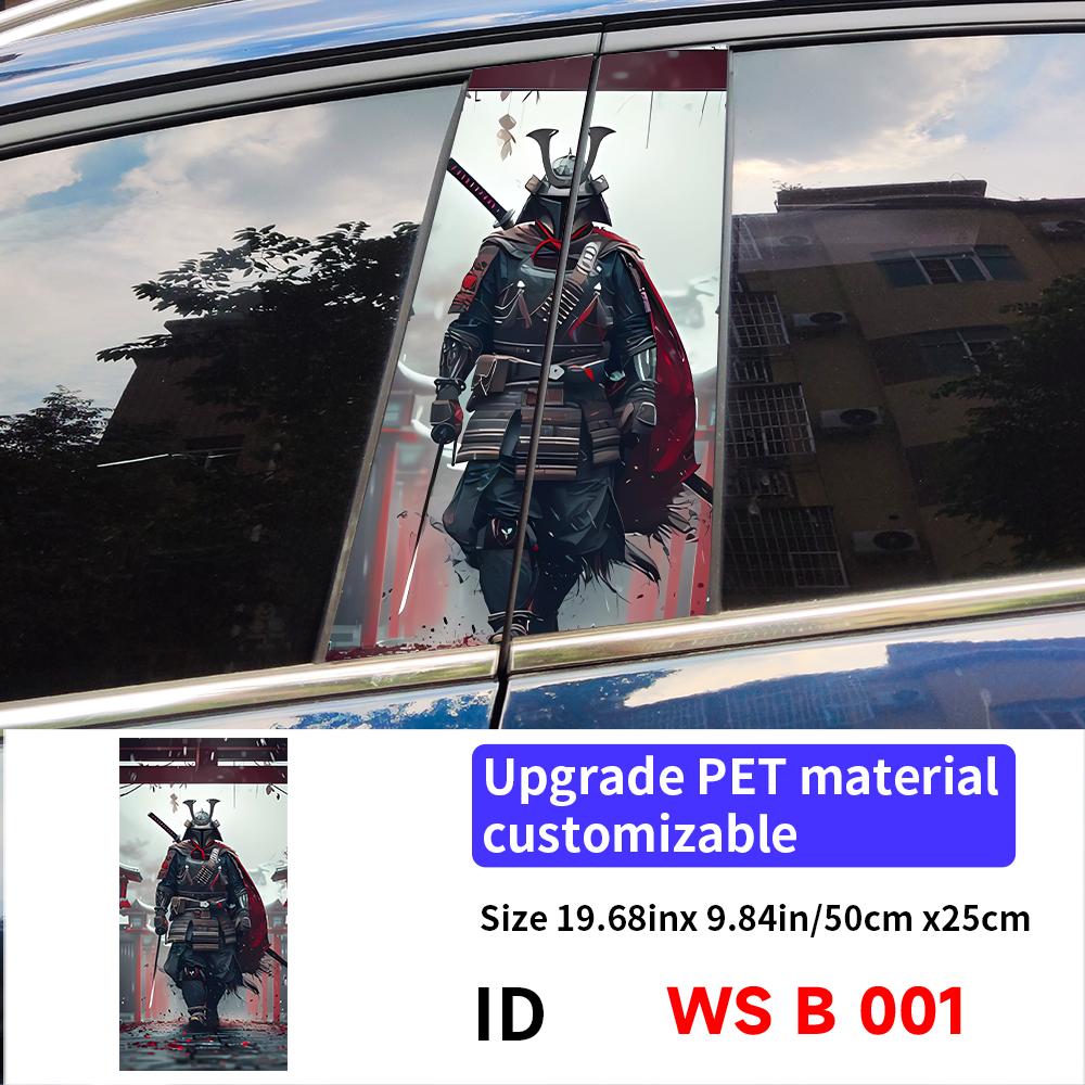 Samurai Car Stickers Waterproof Auto B Pillar Decor Cover Scratches Durable Car Doors Pillar Vinyl Decals Vehicle Decors