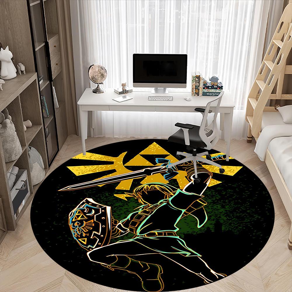 1pc Legend of Zelda Office Round Area Rug, Under Office Chairs Bedroom Living Room Home Decor a1016241