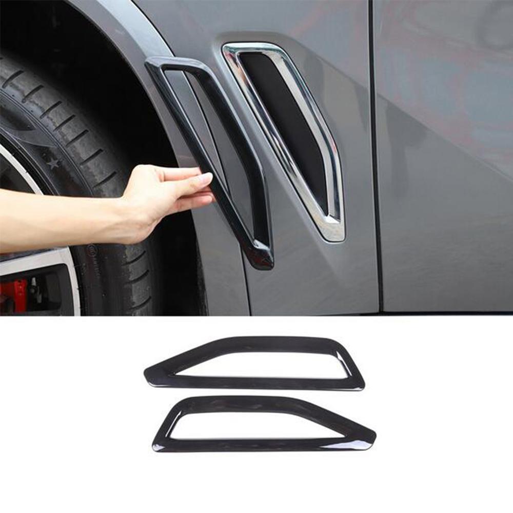 1 Pair Black Side Fender Air Vent Trim Cover Set For Bmw X5 19-22