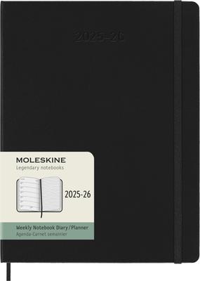 Moleskine 2025 Planner, 18-Month Weekly Diary, July Start, Hardcover, XL Size (19cm W X 25cm H), Black, DHB18WN4Y26