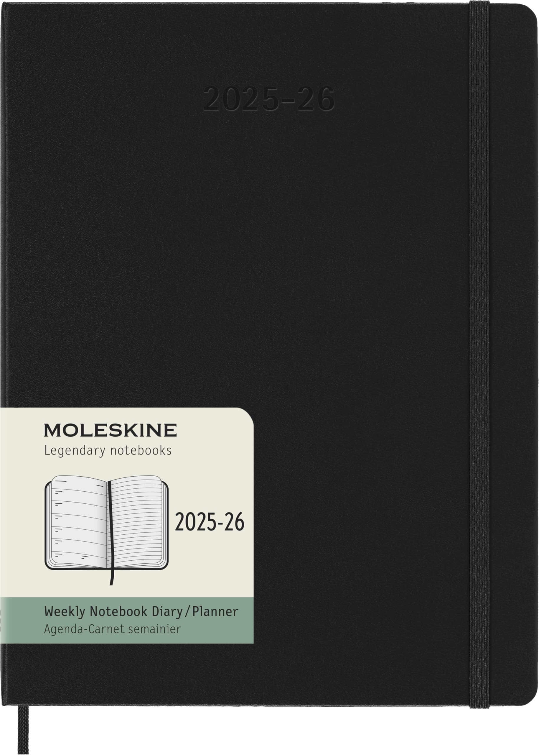 

Moleskine 2025 Planner, 18-Month Weekly Diary, July Start, Hardcover, XL Size (19cm W x 25cm H), Black, DHB18WN4Y26