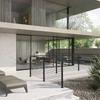 Cable Railing Post 36x1x2in L-Shaped Hole Corner Railing Post Black 1Pc