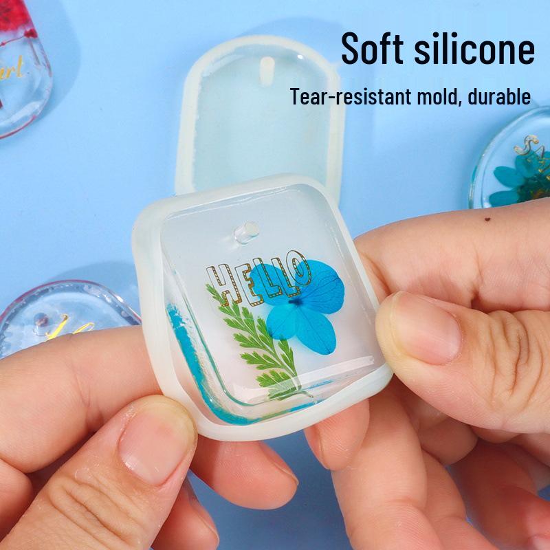 Dried Flower Silicone Keychain Mold for Handmade Pendant Crafting