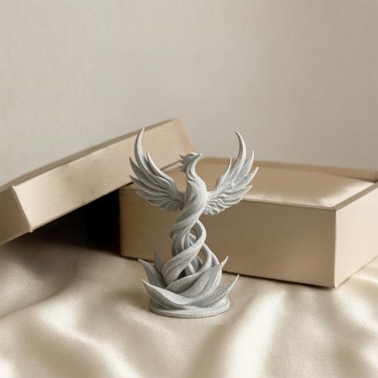Phönix Aufstieg Skulptur, 3D Gedruckte Phönix Vogel Figur, Mythisches Kreaturen Dekoration mit Flügeln für Schreibtisch, Arbeitszimmer, Büro Dekoration