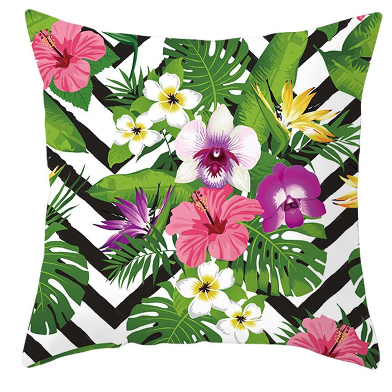 

Tropical plant printed pattern cushion cover for home living room sofa decoration pillow and pillowcase 16x16Inch