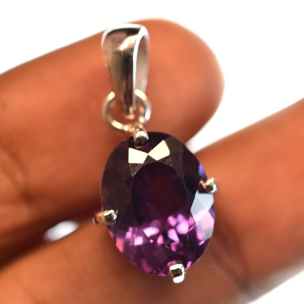 

15 карат Натуральний Олександрит Овальний Розріз 925 Стерлінгове Срібло Підвіска Дорогоцінний Камінь MY.PDS-373-NS 13.3 mm approx. фіолетовий