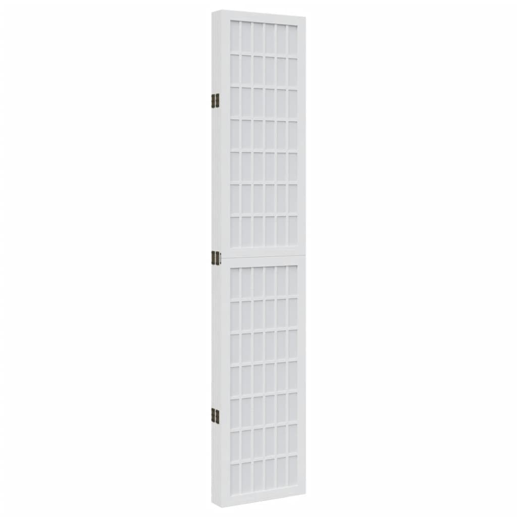 Vidaxl Room Divider, 5-Panel, White, Solid Paulownia Wood