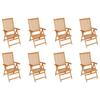 VidaXL Set of 8 Reclining Garden Chairs, Patio Seats, Balcony Chairs, Outdoor Gardening Patio Furniture, 3072540