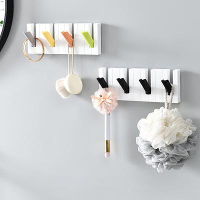 Pianotoetsen Wandhaken Wandgemonteerde Organizer met 4 Haken Plakkerig Pianodesign Entreehaken voor Sleutels Hoeden Paraplu's Kleding Badkamer Keuken