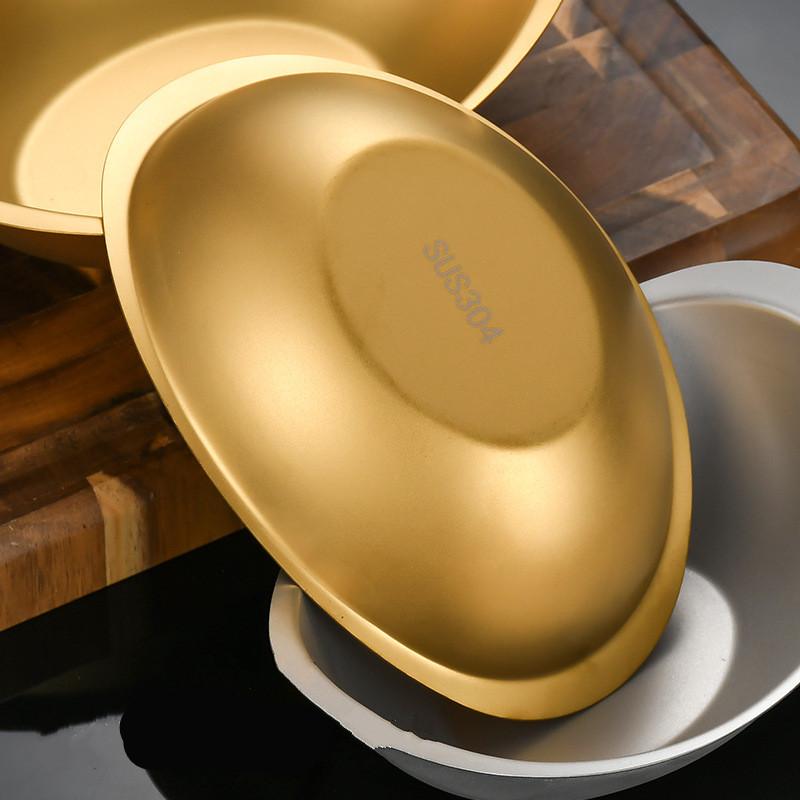 304 Stainless Steel Korean Tableware Ingot Bowl Creative Salad Sugar Fruit Bowls Plates Dishes for Food Kitchen Utensils