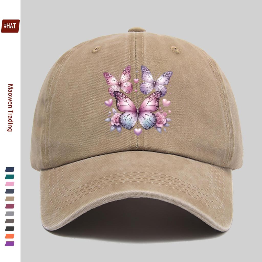 pc Fashion Butterfly Pattern Printed Baseball Cap Comfortable Trendy Sports Decor Hat Trendy Lightweight Accessory Adjustabl