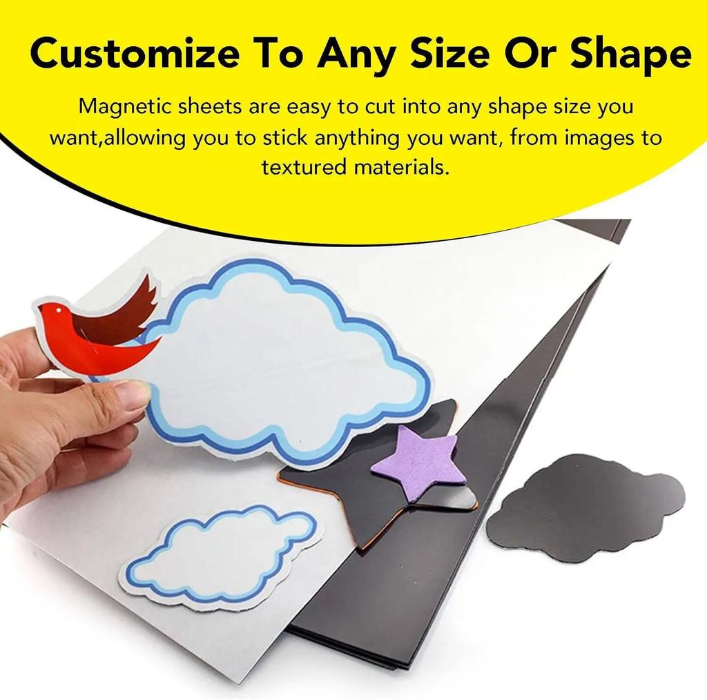 Adhesive Magnetic Sheets 4 x 6 Inch Photo Magnets, Flexible Magnet Sheets with Backing for Crafts, Photos, Pictures, Easy Peel.