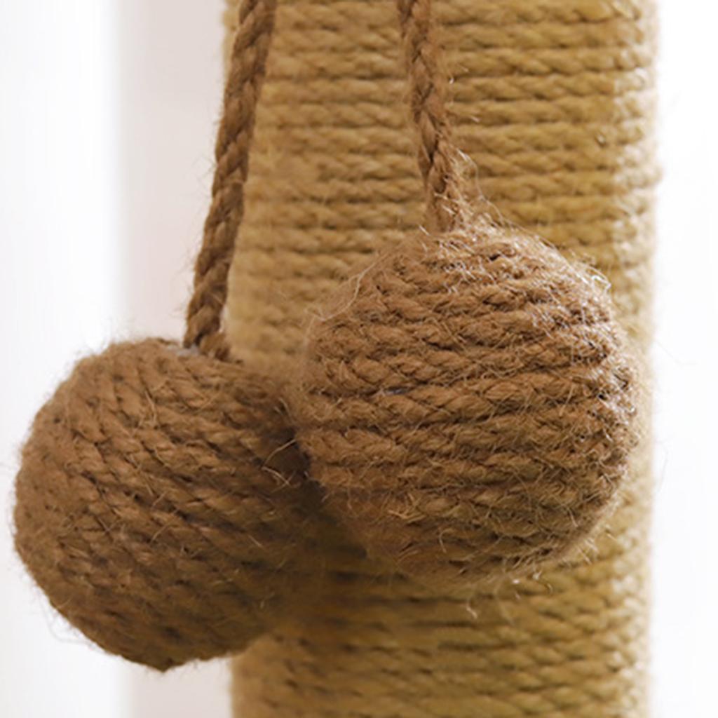 Coconut Tree Cat Scratching Post Wooden Cat Tree with Hanging Ball Cozy Condo Wide Perch for Indoor Kittens Adult Cats Play Rest