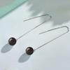 Korean Style Red-Black-Red Corundum Agate Bead Earrings, Multi-Wear Fashion Accessory