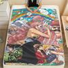 One Piece Charakter Print Flaneldecke, Hohe Qualität, Bequem für alle Jahreszeiten, Heimdekoration, Wärme und Komfort, Perfekt für Weihnachtsgeschenke