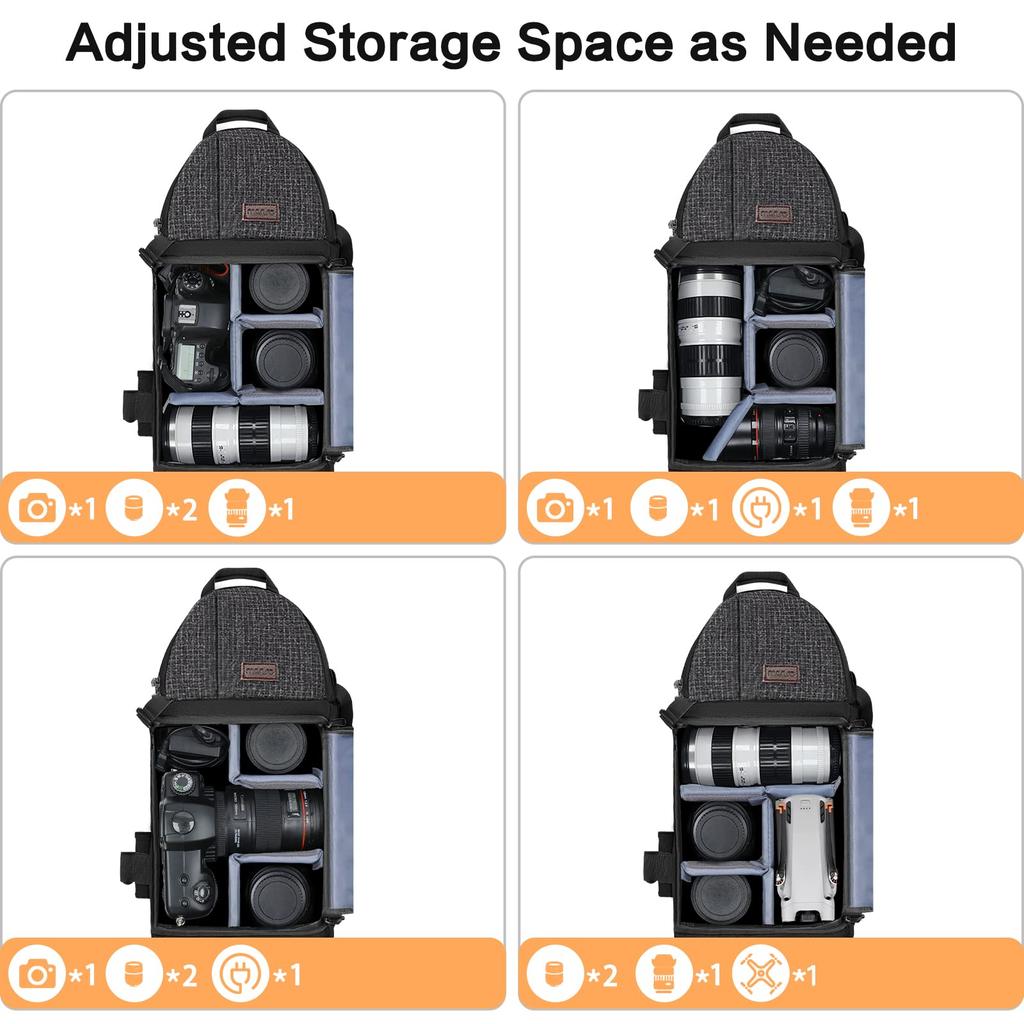 MOSISO Camera Bag for Compatible with and Fuji Shockproof Shoulder Bag with Tripod Storage and Removable Insert Divider for Outdoor Photography