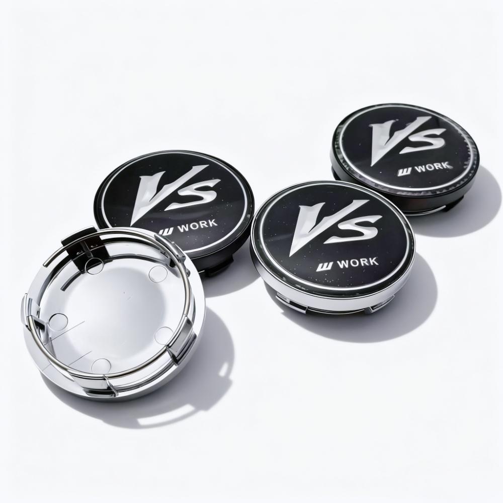 4pcs JDM VS W Work Logo Badge Emblem Car Wheel Center Caps 58MM Clips 54MM Wheels Hub Cap Rim Hubcaps Dust Cover Car Accessories