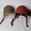Imitation lamb wool flying hat, ear protection hat, children's autumn and winter new velvet solid color hat, men's warm Lei Feng hat