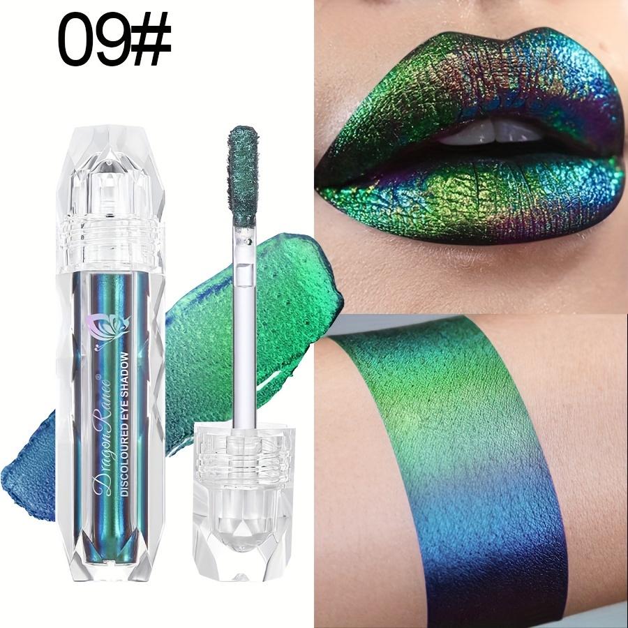 9-Color Chameleon Metallic Lip Gloss Lip Glzae High Shine Long-Lasting Lipstick Coral Tones for Stage & Halloween Makeup