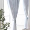 1 Pc Non-perforated Hollow Star Curtain Self-Adhesive Washable Stars Blackout Curtains Double Layer Detachable Bedrroom Curtain