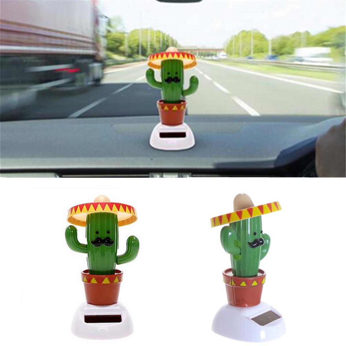 Solar Powered Dancing Swinging Cactus Dancer Toy Home Desk Car Decoration Gift зелёный
