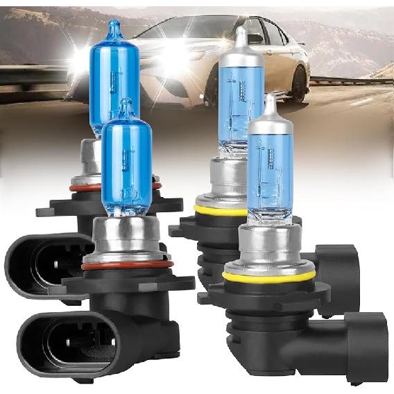 Fit For Toyota Camry 2007-2018 Halogen Headlight Bulbs,9005/HB3 High Beam + H11 Low Beam Halogen Headlight Bulbs Headlamp Replcement Bulb Kit,Plug