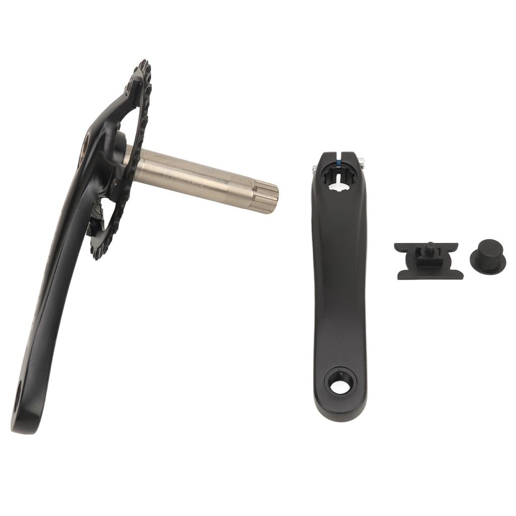 34T Bike Crankset Hollow Integrated Single Speed Round Chainring Aluminium Alloy Bike Crank Arm Set for MTB BMX Road