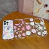 Simple Full Screen Flower Suitable for Apple 17 Laser Magnetic Mobile Phone Case Iphone14 Double Layer Imd Protective Case Hard