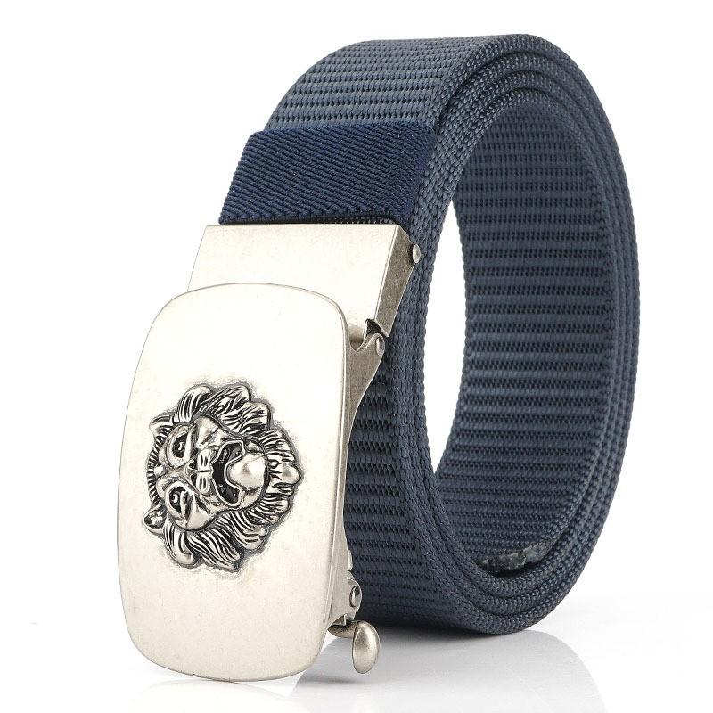 

Direct Sales Men s Automatic Buckle Thickened Nylon Canvas Belt Fashionable Casual Trousers 120cm