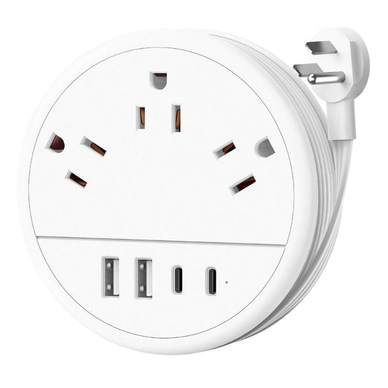 Schreibtisch-Ladestation Tragbare Steckdosenleisten mit USB-Schnellladung 3 Steckdosen 4 USB-Anschlüsse für Kreuzfahrtschiffe Flughäfen