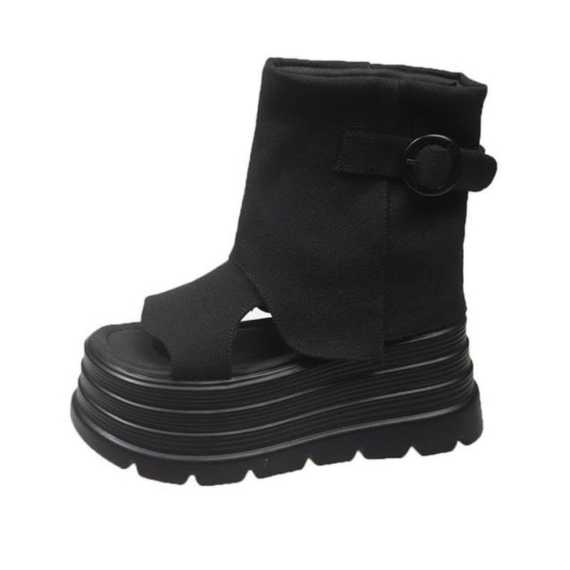 

Fashion 8cm New Women s Summer Platform Flat Sole Sandals Tassel Design Casual Sandals Shoes for Women Flip-flops Roman Female Boots 34 чёрный