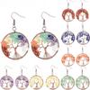 Handmade Vintage Wire-Wrapped Natural Stone Crystal Tree of Life Earrings E19