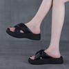 Thick-bottomed bread casual one-word slippers for women's outer wear summer new heightening fashion beach cool slippers