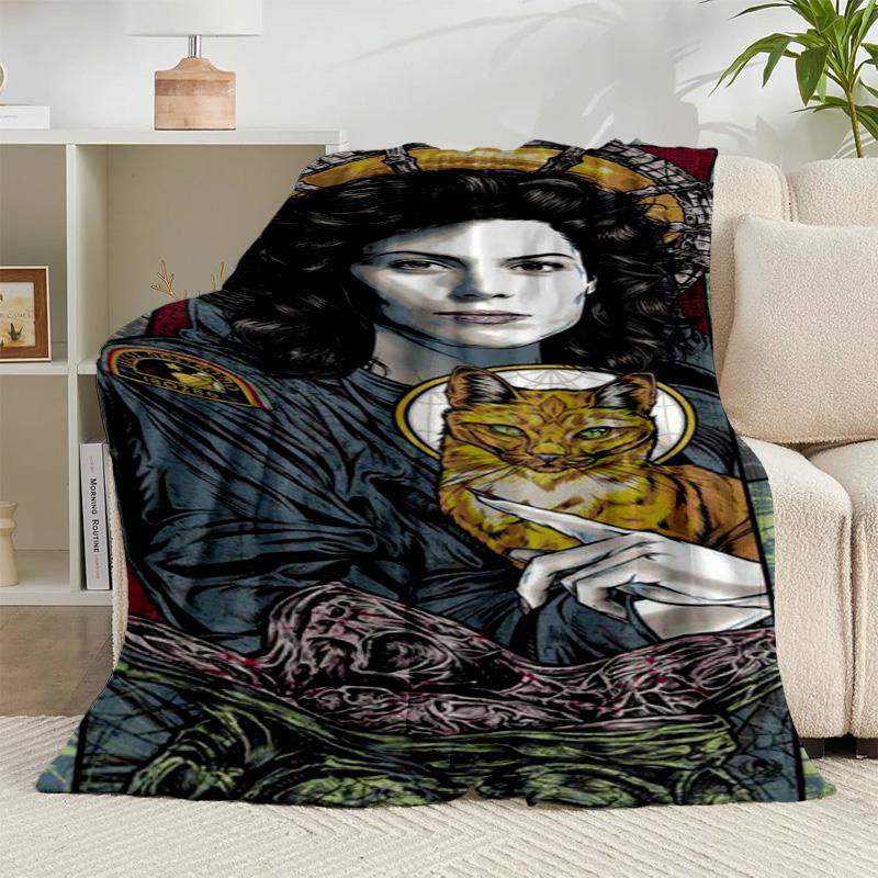 1PC Alien horror Artwork Flannel Blanket Gift, Suitable for Both Men And Women, Soft Ideal for Beds And Sofa, Birthday Or Christmas Gift