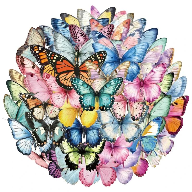 36PC Creative Colorful Butterfly Transparent Stickers Set Top Quality Waterproof DIY Decor for Notebook Phone Case