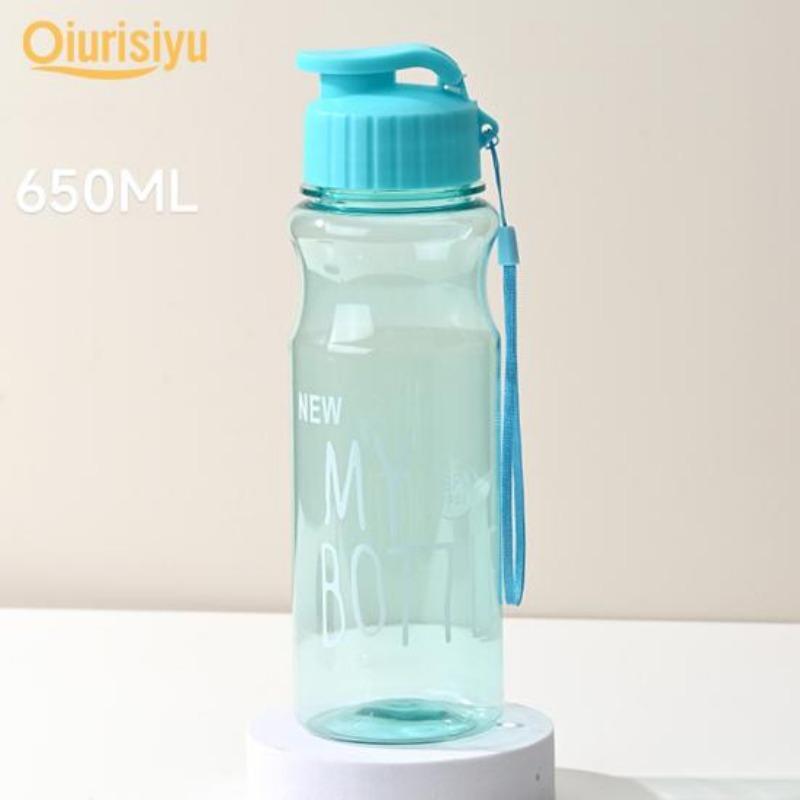 650 ml schöner, auslaufsicherer, leichter Fitness-Sport-Wasserbehälter mit großem Fassungsvermögen und Trageband für den Außenbereich, Trinkflasche