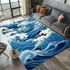Ocean Wave Carpet Mat Rug Blue White Modern 3D Effect Marine Non-Slip Durable Home Decoration Living Room Balcony Floor Mat