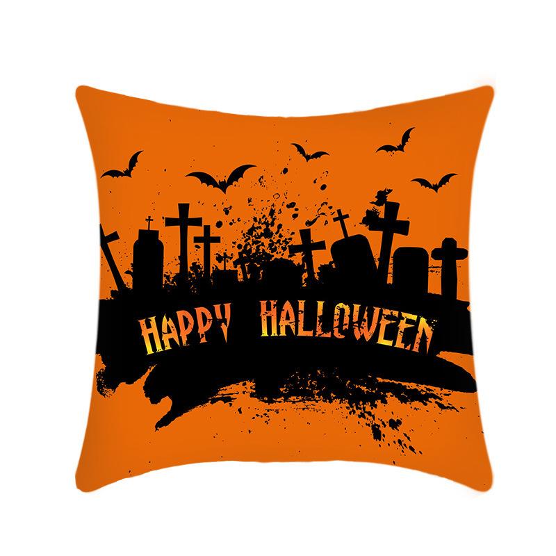 Halloween Throw Pillow Cover Linen Print Halloween Home Decor Cushion Cover Sofa Cushion Back Cushion