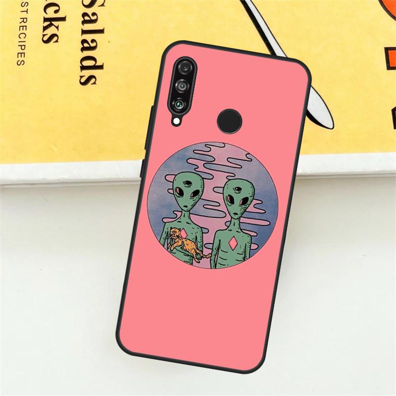 Aesthetics Cartoon Alien Space For Huawei Nova 9 10 SE 7i 8i 11i 12i 12s Y73 Y72 Y61 Y91 Y90 Y70 P30 P40 Lite Y60 Pro Case
