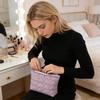 Borsa Cosmetica Imbottita a Forma di Cuore Morbida Custodia per Trucco Organizzatore Cosmetico da Viaggio Pochette Monocolore per Donne Ragazze Vacanza Uso Quotidiano