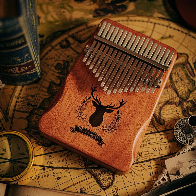 Wooden Kalimba 17 Keys Musical Keyboard for Initiants 21 Keys Kalimbas Sound Therapy Portable Professional Instruments Finger Piano Children's Gift