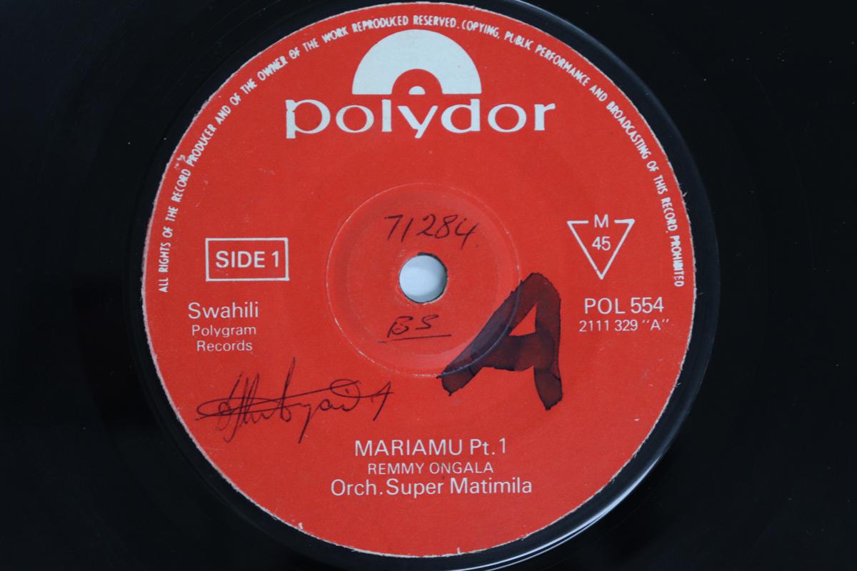 

7inch Record ORCH SUPER MATIMILA - Mariamu Pt.1 / Pt.2 POL554 POLYDOR Kenya World Music Used