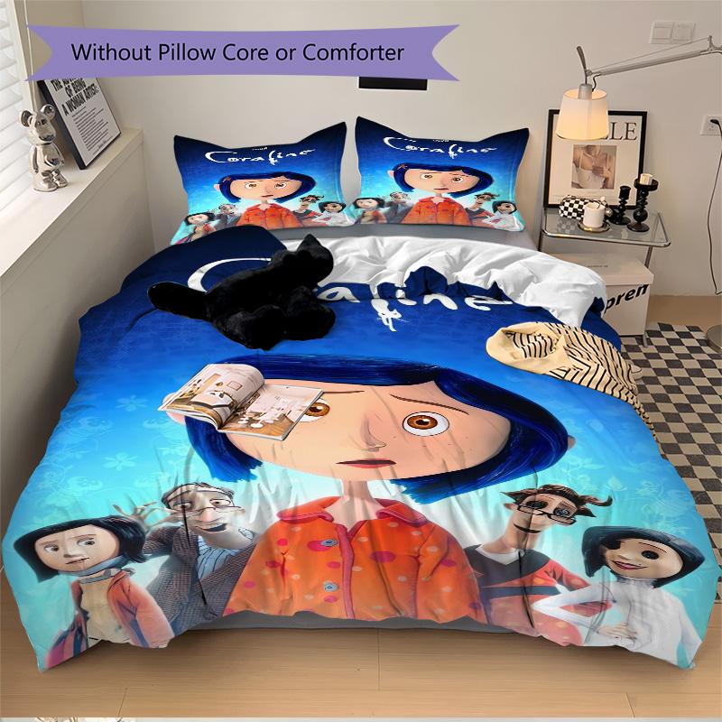 Coraline'S Magical Adventure Print 3Pcs Bedding Setduvet Cover With 2 Bedropillowcase Home Birthday Gift