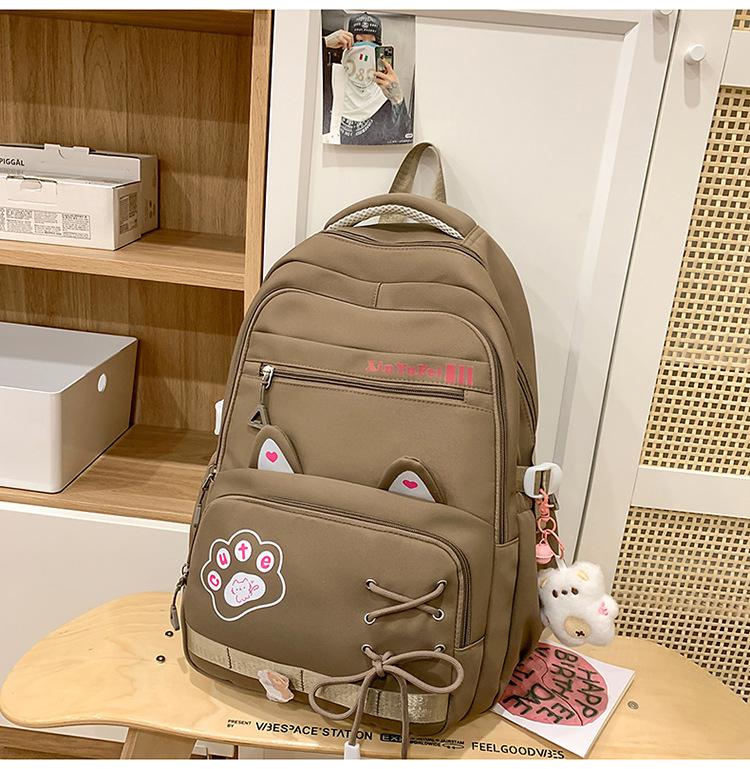 School bag new cute junior high school student school bag high value ins wind light large capacity backpack casual versatile backpack