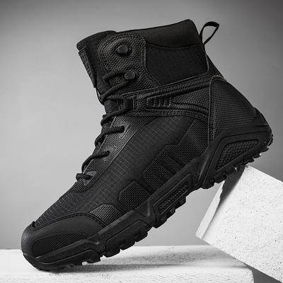 Breathable Desert Hiking Boots Men'S High Tops Outdoor Hiking Shoes Lightweight Men'S Boots Anti- Non-Slip Thick Soles