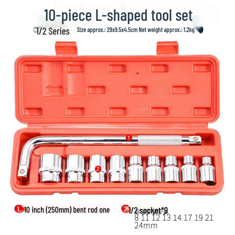 40-Piece Socket Set: Ratchet Wrench & Hex Key for Car/Motorcycle Repair