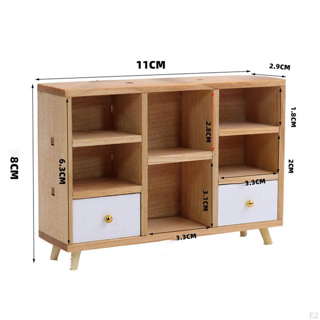 Wooden Dollhouse Furniture, 1:12 Cabinet Furniture Living Room Bedroom