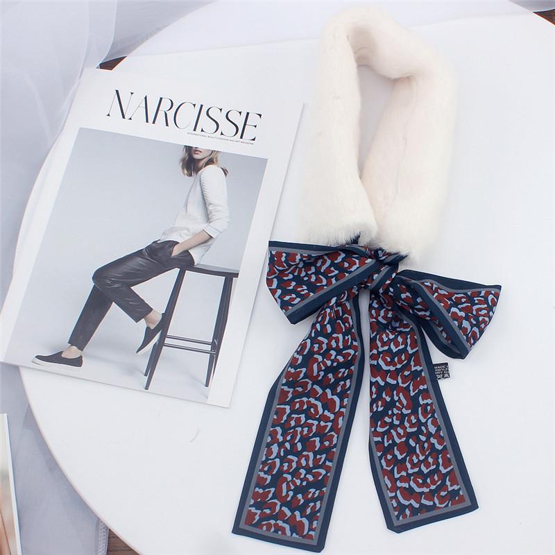 

Fur Scarf 2024 New Leopard Print Scarf Women Winter Scarf Luxury Brand Skinny Silk Scarf Female Neckerchief Scarves & Wraps